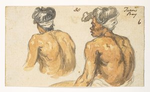 30 #39;टूरन बे#39; के दो व्यक्ति. 1792 और 1794 के बीच चीन के सम्राट के पास लॉर्ड मैकार्टनी के दूतावास के दौरान बनाए गए परिदृश्यों, समुद्रतटों, वेशभूषा और रोजमर्रा की जिंदगी के 372 चित्रों के एक एल्बम से (कागज़ पर पेंसिल और पानी के रंग से) द्वारा विलियम अलेक्जेंडर