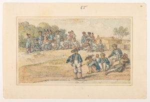 एफ.11 55 चीनी भाषा का अध्ययन, 1792 और 1794 के बीच लॉर्ड मैकार्टनी के चीन के सम्राट के दूतावास के दौरान बनाए गए परिदृश्य, समुद्र तट, वेशभूषा और रोजमर्रा की जिंदगी के 372 चित्रों के एक एल्बम से (कागज़ पर पेंसिल और पानी के रंग) द्वारा विलियम अलेक्जेंडर