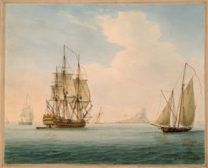 डब्ल्यू। एंडरसन द्वारा ब्रिटिश मैन-ऑफ-वार - वाटरकलर, 1804 द्वारा विलियम एंडरसन