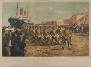 अगस्त 1914 में फ्रांस में ब्रिटिश अभियान बल लैंडिंग द्वारा विलियम बार्न्स ऊन