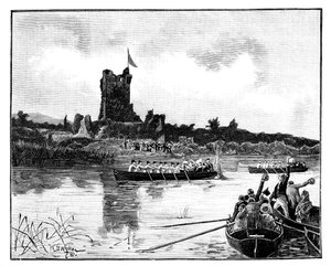आयरलैंड में रॉयल दौरा, रॉस कैसल, किलार्नी, 1887 द्वारा विलियम बार्न्स ऊन