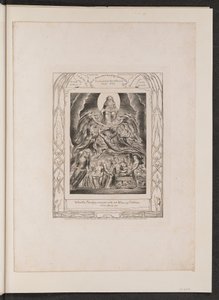 भगवान के सिंहासन से पहले शैतान, 1825। द्वारा विलियम ब्लेक