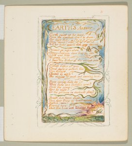 मासूमियत और अनुभव के गीत: पृथ्वी का उत्तर, ca. 1825. द्वारा विलियम ब्लेक