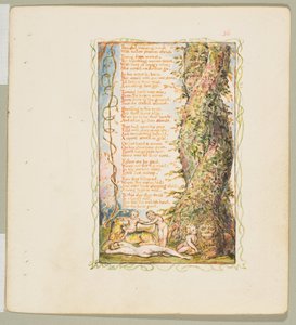 मासूमियत और अनुभव के गीत: छोटी लड़की को दूसरी प्लेट मिली, ca. 1825. द्वारा विलियम ब्लेक
