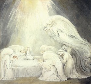 शिशु यीशु ने प्रार्थना करते हुए कहा, c.1805 द्वारा विलियम ब्लेक