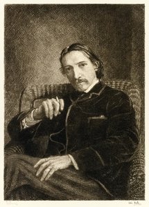 रॉबर्ट लुइस स्टीवेन्सन (1850-1894) ब्रिटिश लेखक अपनी बेस्टसेलिंग बुक्स ट्रेजर आइलैंड, किडनैप्ड एंड द स्ट्रेंज केस ऑफ डॉ। जेकेल और मिस्टर हाइड के लिए जाने जाते हैं। विलियम ब्रासी होल द्वारा चित्रण (1) द्वारा विलियम ब्रासी होल