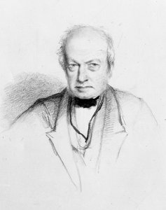 स्कॉटिश वनस्पतिशास्त्री रॉबर्ट ब्राउन (1773-1858) का पोर्ट्रेट, c.1849 (ड्राइंग)
