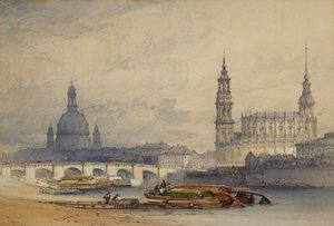एल्बे नदी से ड्रेसडेन, 1853 द्वारा विलियम कॉलो