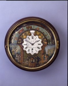 डायल घड़ी, 19वीं सदी के अंत में, डायल c.1770 (महोगनी)
