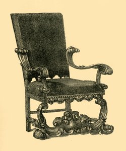 अखरोट की लकड़ी की कुर्सी, c1685-1710, 1881। द्वारा विलियम कैटले