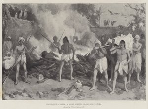 भारत में प्लेग, पीड़ितों के लिए एक हिंदू बर्निंग-ग्राउंड द्वारा विलियम क्रीमिया सिम्पसन