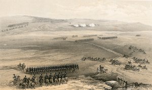 बुलगानक की ऊंचाइयों का घुड़सवार दस्ता - पहली बंदूक, 19 सितंबर 1854 द्वारा विलियम क्रीमिया सिम्पसन