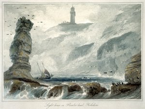 फ्लेमबोरो हेड पर लाइटहाउस, यॉर्कशायर, 1822 द्वारा विलियम डेनियल