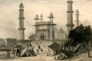 1835 में मथुरा की मस्जिद। द्वारा विलियम डेनियल