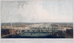 प्रस्तावित लंदन ब्रिज, लंदन, 1802। द्वारा विलियम डेनियल