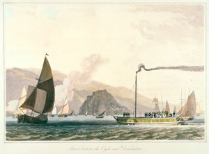 डंबार्टन के पास क्लाइड पर स्टीमर, c1814 द्वारा विलियम डेनियल