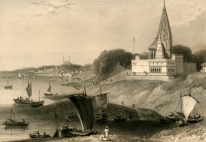 बर्नार पैगोडा, बनारस, 1835। द्वारा विलियम डेनियल