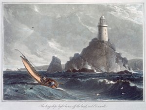द लॉन्गशिप्स लाइटहाउस ऑफ द लैंड्स एंड, कॉर्नवाल, 1814 द्वारा विलियम डेनियल