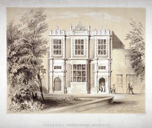 स्टॉकवेल एजुकेशनल इंस्टीट्यूट, स्टॉकवेल, लैम्बेथ, लंदन, c1860 द्वारा विलियम डिकेस