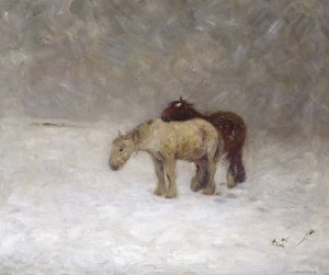 एक हिम तूफान, c.1891 (कैनवास पर तेल)