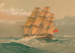 38-गन फ्रिगेट, 1770 के लगभग, 19 वीं सदी के अंत में। द्वारा विलियम फ्रेडरिक मिशेल
