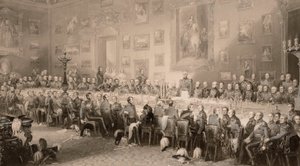 18 जून, 1836 को एस्पले हाउस में वाटरलू भोज।