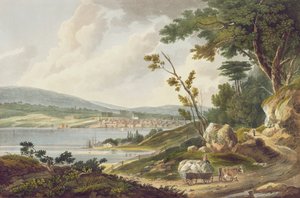 न्यूबर्ग, No.14 हडसन नदी पोर्टफोलियो से, जे। हिल, 1821-25 द्वारा उकेरा गया
