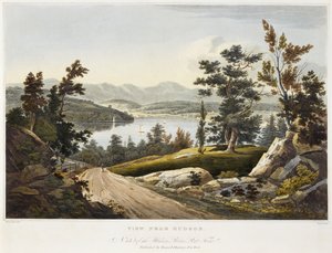 हडसन के पास देखें, 1822 (हाथ से रंग के साथ कागज पर जलीय) द्वारा दीवार के बाद विलियम गाइ