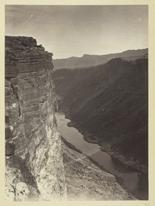 ग्रांड कैनन, कोलोराडो नदी, पारिया क्रीक के पास, पूर्व की ओर, 1872।