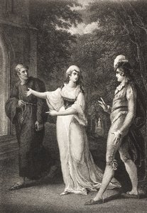 ओलिविया का बगीचा, एक्ट IV, सीन III, &39;ब्वायफेल नाइट, ऑर व्हाट यू विल&39;, द बॉयल्ड शेक्सपियर गैलरी से, 19 वीं सदी के अंत में प्रकाशित हुआ द्वारा विलियम हैमिल्टन