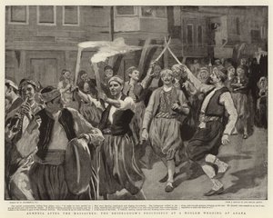 नरसंहारों के बाद आर्मेनिया, अडाना में एक मोस्लेम वेडिंग में ब्राइडग्रूम का जुलूस द्वारा विलियम हैथेरेल्ल