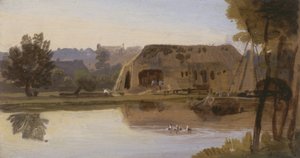 केनेट पर, पढ़ना, 1807 (कार्ड पर तेल)