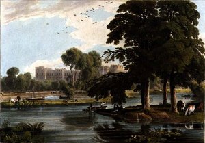 रॉबर्ट हैवेल (1769-1832) 1814 (रंग उत्कीर्णन) द्वारा उत्कीर्ण ईटन कॉलेज के खेल के मैदानों से विंडसर कैसल का दृश्य द्वारा विलियम हैवेल
