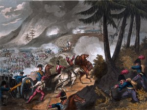 1813 में थॉमस टेग द्वारा प्रकाशित जेसी स्टैडलर द्वारा उकेरा गया, 1813 में पाइरेनीज़ की लड़ाई द्वारा विलियम हीथ