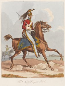 पहला किंग्स ड्रैगून गार्ड्स, 1820 (रंगीन एक्वाटिंट) द्वारा विलियम हीथ
