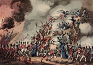 सेंट सेबेस्टियन का तूफान, 31 अगस्त, 1813, थॉमस सदरलैंड द्वारा उकेरा गया (bc1785) द्वारा विलियम हीथ