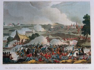 वाटरलू की लड़ाई में ब्रिटिश सेना का केंद्र, 1815 (जलीय) द्वारा विलियम हीथ