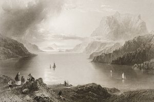 ईगल माउंटेन, किलर्स, कोनमारा, काउंटी गॉलवे, जॉर्ज सदाचार द्वारा &39;दृश्यों और प्राचीन वस्तुओं का आयरलैंड&39; द्वारा विलियम हेनरी बार्टलेट