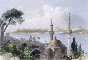 स्कूटरी से कॉन्स्टेंटिनोपल का सामान्य दृश्य, c1850। द्वारा विलियम हेनरी बार्टलेट