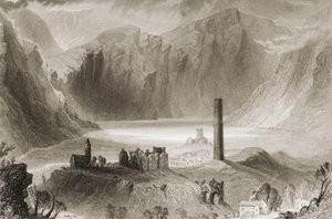 जार्ज पुण्य, 1860 के दशक के &39;दृश्यों और प्राचीन वस्तुओं&39; से ग्लेंडलॉ, काउंटी विकलो, आयरलैंड। द्वारा विलियम हेनरी बार्टलेट