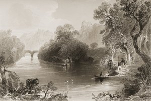 किलार्नी, ओल्ड वीर ब्रिज, काउंटी किल्लार्नी, आयरलैंड, &39;आयरलैंड के दृश्य और प्राचीन वस्तुएँ&39;, जॉर्ज सदाचार द्वारा, 1860 (उत्कीर्णन)
