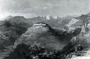 लेडी हेस्टर स्टैनहोप का निवास जोबन, माउंट लेबनान, 1845 में द्वारा विलियम हेनरी बार्टलेट