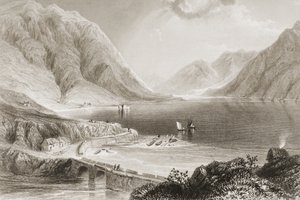 जॉर्ज पुण्य, 1860 के दशक के &39;सीन एंड एंटिक्विटीज़&39; से लीनेन, कोनीमारा, काउंटी गॉलवे, आयरलैंड द्वारा विलियम हेनरी बार्टलेट