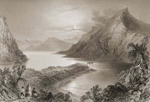 जॉर्ज पुण्य, 1860 के दशक में &39;इंगलैंड के दृश्य और प्राचीन वस्तुएँ&39; से लॉफ इंग, कोनीमारा, काउंटी गॉलवे द्वारा विलियम हेनरी बार्टलेट