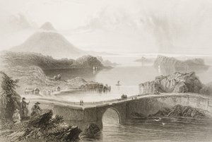 जॉर्ज पुण्य, 1860 के दशक के &39;सीन एंड एंटीक्विटीज़&39; से आयरलैंड, काउंटी मेयो, पोंटून ब्रिज द्वारा विलियम हेनरी बार्टलेट