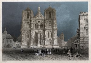 Regensburg (Regensburg) में सेंट पीटर का गिरजाघर या गुंबद। सीए। 1830 (उत्कीर्णन) द्वारा विलियम हेनरी बार्टलेट