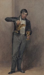 बटलर, c.1827 (कागज पर पानी के रंग का) द्वारा विलियम हेनरी हंट