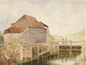 ओल्ड मिल और लॉक गेट्स (सेंट कैथरीन), c.1820-40 द्वारा विलियम हेनरी हंट