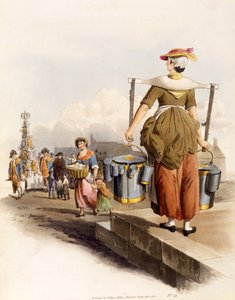 ए मिल्कमिड, द कॉस्ट्यूम ऑफ़ ग्रेट ब्रिटेन, पब से। हेनरी मिलर द्वारा, 1805 (हाथ से रंगीन प्रिंट) द्वारा विलियम हेनरी Pyne