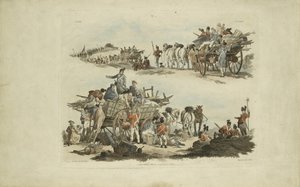 शिविर के दृश्य, 1803 (रंगीन नक़्क़ाशी) द्वारा Pyne के बाद विलियम हेनरी